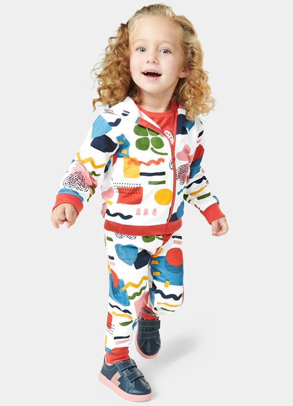 Lilica Ripilica - Conjunto Longo Moletom Menina Branco