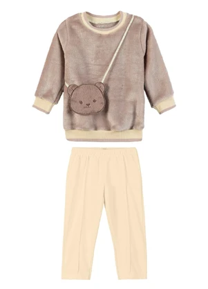 Marisol - Conjunto Longo Peluciado Bebê Rosa - MARISOL