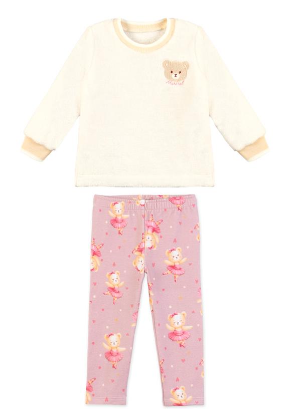 Marisol - Conjunto Longo Peluciado Infantil Bege