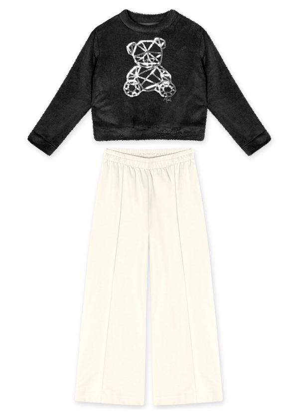 Marisol - Conjunto Longo Peluciado Infantil Preto