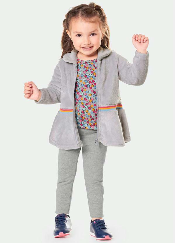 Marisol - Conjunto Longo Peluciado Menina Cinza