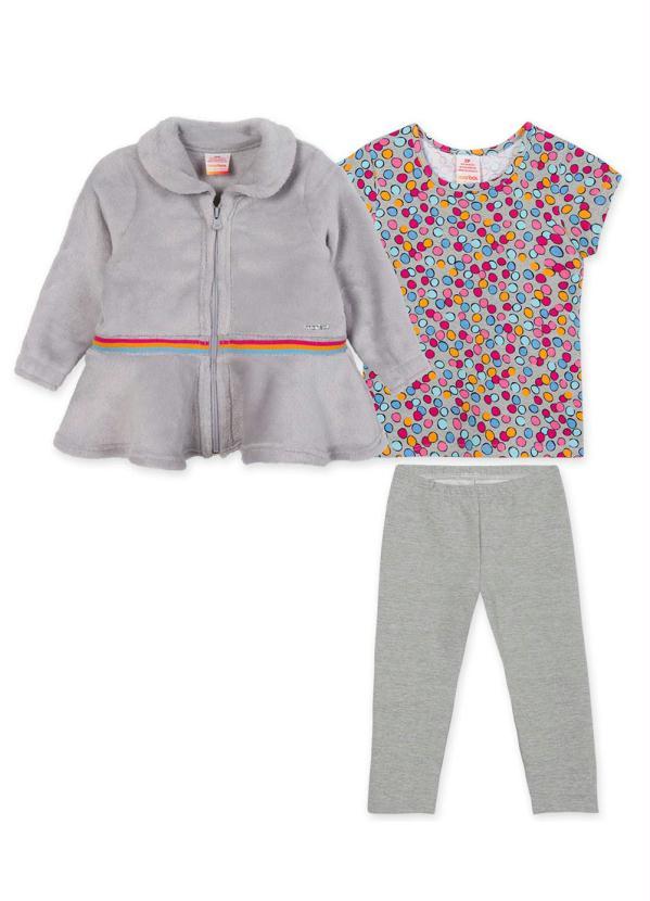 Marisol - Conjunto Longo Peluciado Menina Cinza 3