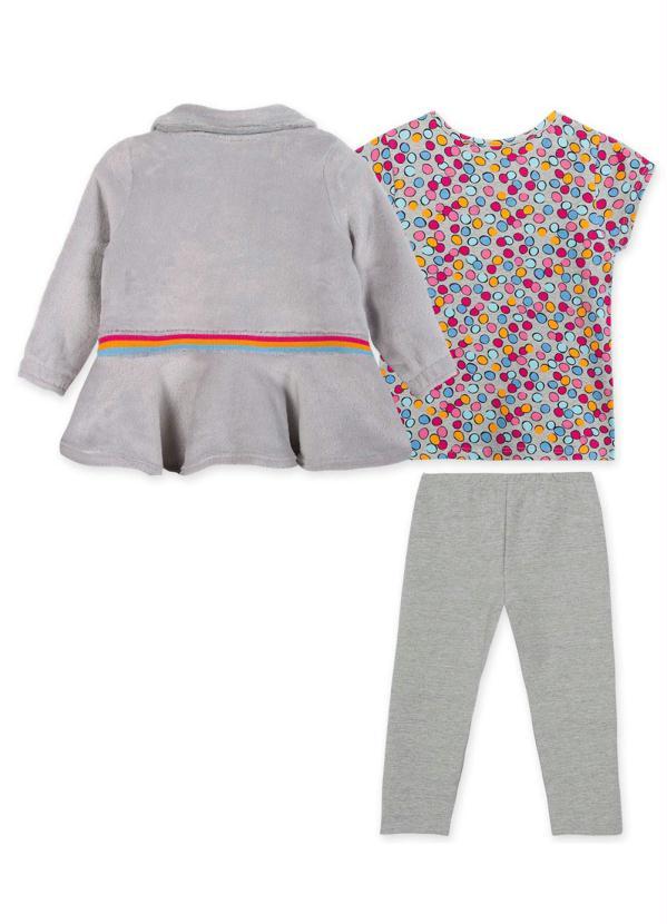 Marisol - Conjunto Longo Peluciado Menina Cinza 4