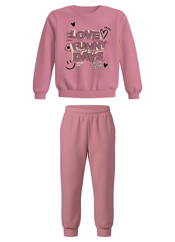 Malwee Kids - Conjunto Love Funny Days Rosê