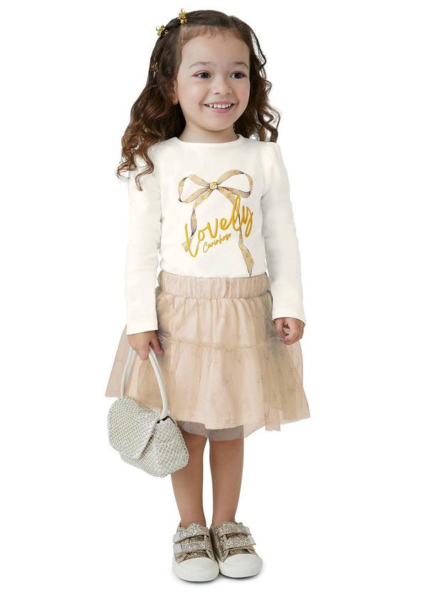 Carinhoso - Conjunto Lovely com Tule Menina Bege