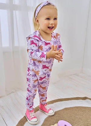 Abrange - Conjunto Macacão com Turbante Lilás - ABRANGE