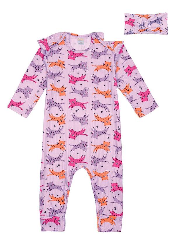 Abrange - Conjunto Macacão com Turbante Lilás 2