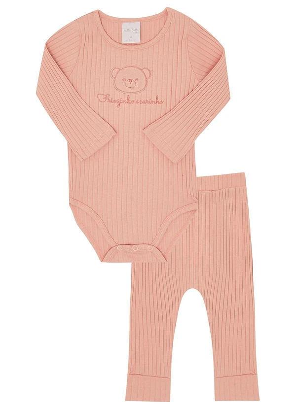 Pulla Bulla - Conjunto Malha Canelada Rosa