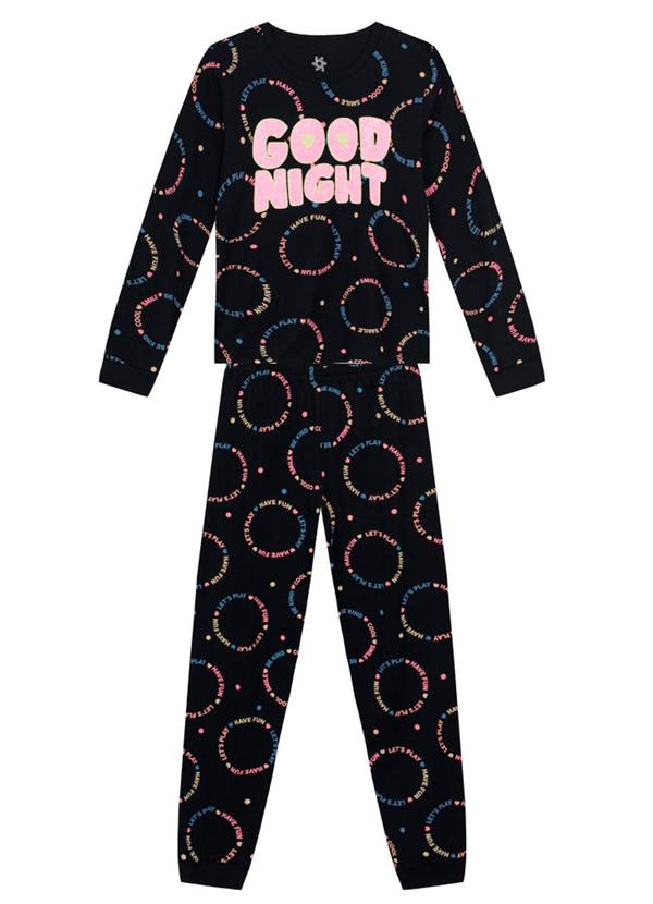 Brandili - Conjunto Malha Infantil Menina Preto