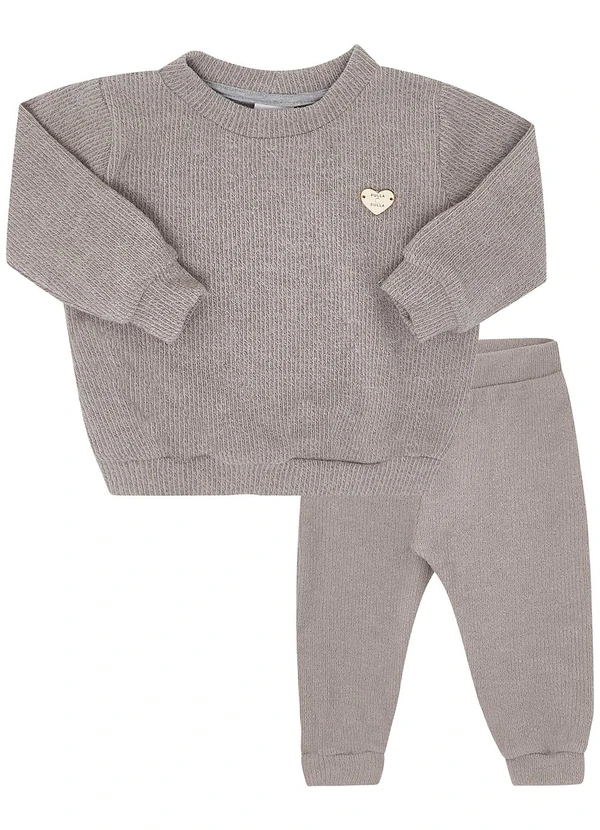 Pulla Bulla - Conjunto Malha Tricot Cinza 2
