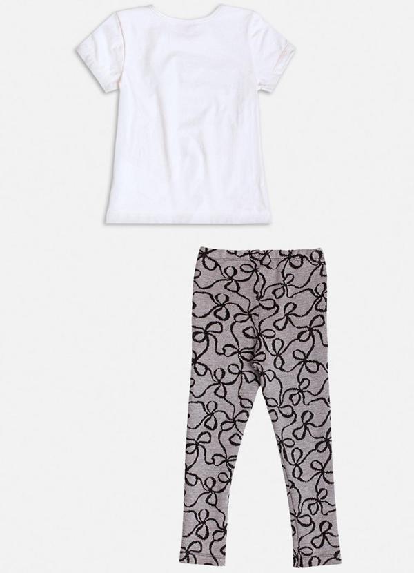 Momi - Conjunto Manga Curta Ballerine com Laços Branco 2
