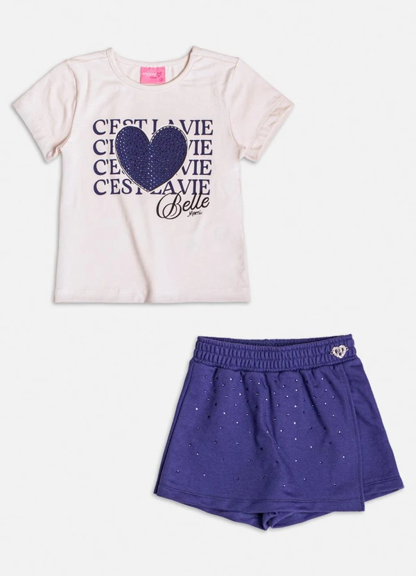 Momi - Conjunto Manga Curta C'Est La Vie Belle Marinho