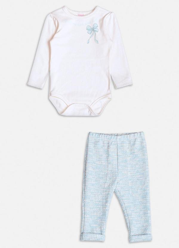 Momi - Conjunto Manga Longa com Laços Azul