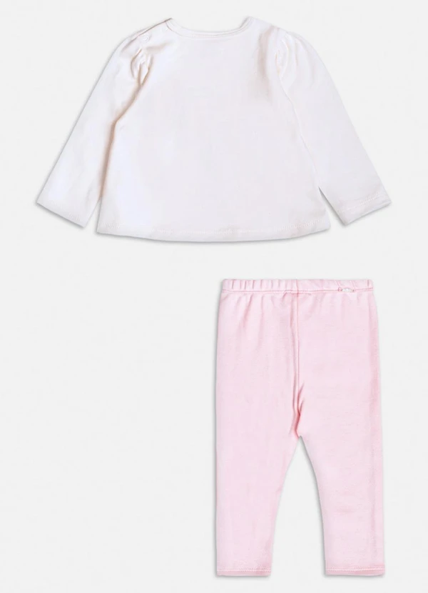 Momi - Conjunto Manga Longa de Ursinho Rosa 2