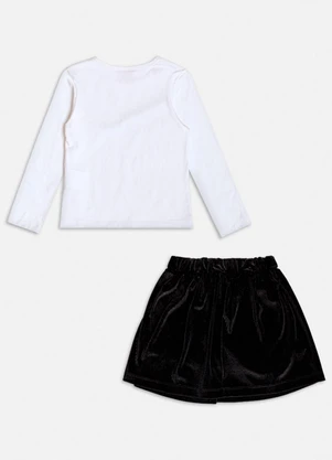 Momi - Conjunto Manga Longa de Veludo com Laço Preto - MOMI
