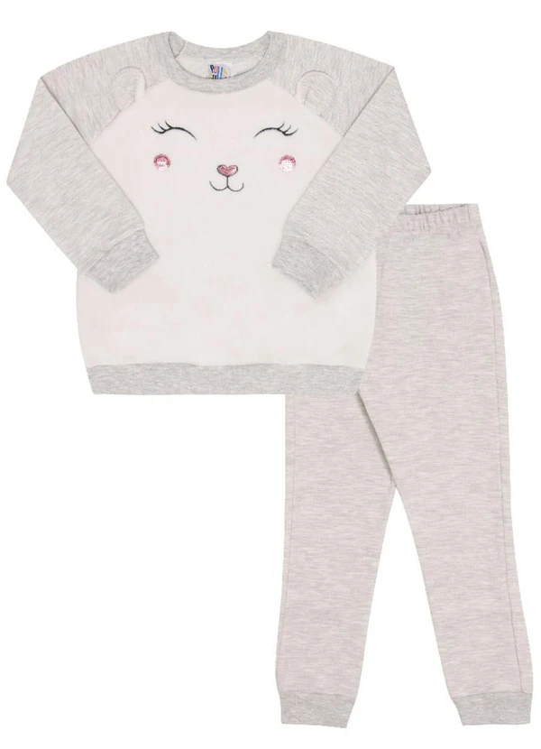 Pulla Bulla - Conjunto Manga Longa MeninaCinza