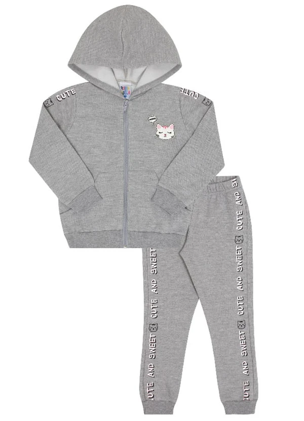 Pulla Bulla - Conjunto Manga Longa MeninaCinza