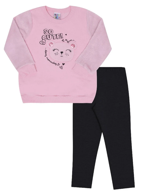 Pulla Bulla - Conjunto Manga Longa MeninaRosa