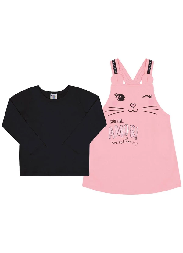 Pulla Bulla - Conjunto Manga Longa Menina Rosa