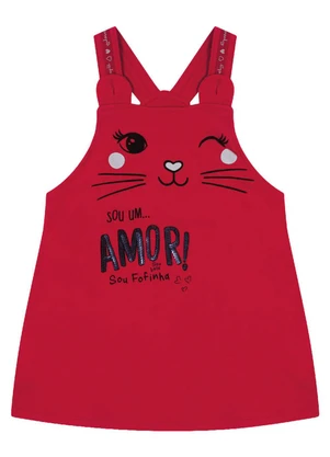 Pulla Bulla - Conjunto Manga Longa Menina Vermelho - PULLA BULLA