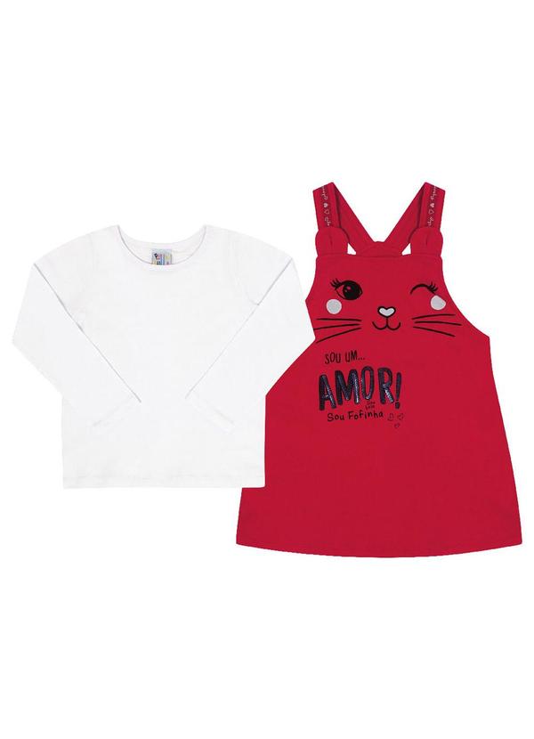 Pulla Bulla - Conjunto Manga Longa Menina Vermelho 1