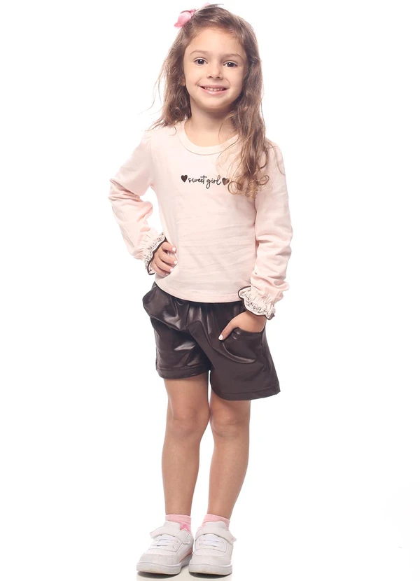 Pulla Bulla - Conjunto Meia Malha e Malha Térmica Cirrê Rosa 1