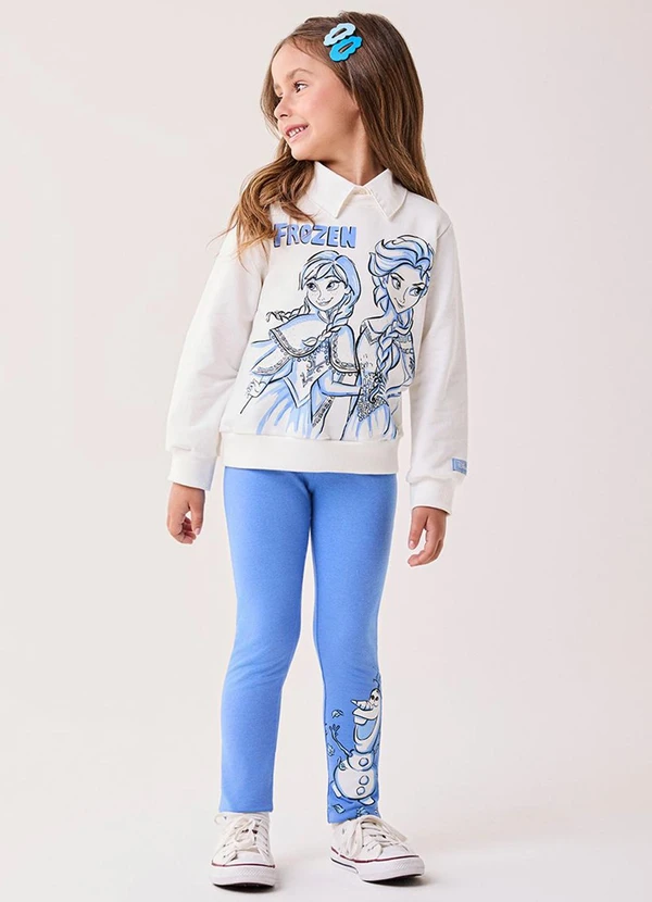 Bimbi - Conjunto Menina Azul da Frozen Disney Rosa