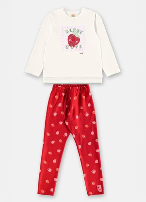 Up Baby - Conjunto Menina Blusa Calça Branco - UP BABY