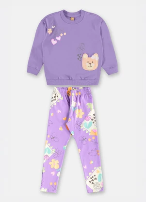 Up Baby - Conjunto Menina Blusa Calça Roxo - UP BABY