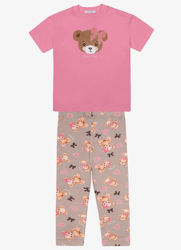 Trick Nick - Conjunto Menina Blusa com Legging Rosa