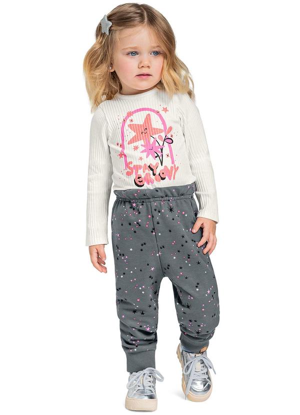 Bee Loop - Conjunto Menina Blusa e Calça Branco