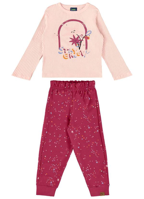 Bee Loop - Conjunto Menina Blusa e Calça Rosa