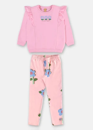 Up Baby - Conjunto Menina Blusão Calça Rosa - UP BABY