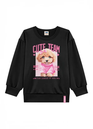 Marlan - Conjunto Menina Blusão e Calça em Newtech Preto - MARLAN