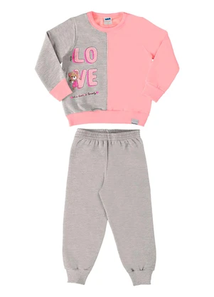 Marlan - Conjunto Menina Blusão e Calça Moletom Love Rosa - MARLAN