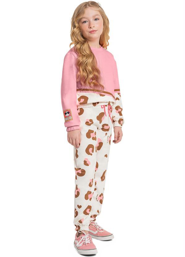 Gloss - Conjunto Menina Blusão e Calça Rosa 1