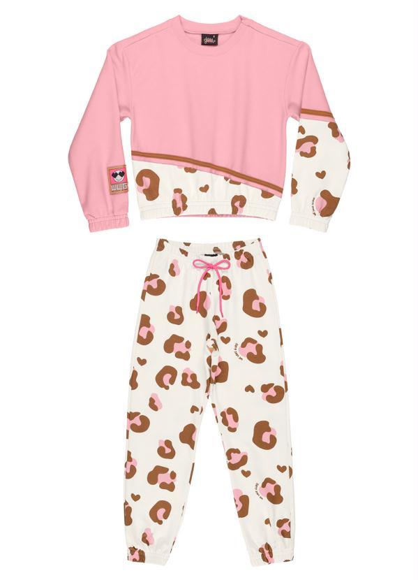 Gloss - Conjunto Menina Blusão e Calça Rosa 2