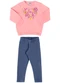 Marlan - Conjunto Menina Blusão e Legging Coração Rosa - variação: Rosa