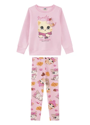 Marlan - Conjunto Menina Blusão e Legging Rosa - MARLAN