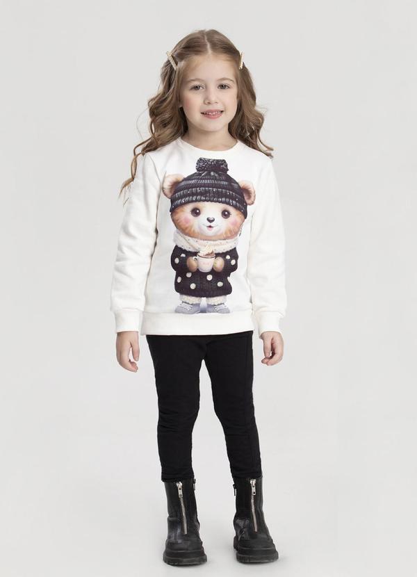 Alakazoo - Conjunto Menina com Calça e Blusão Branco