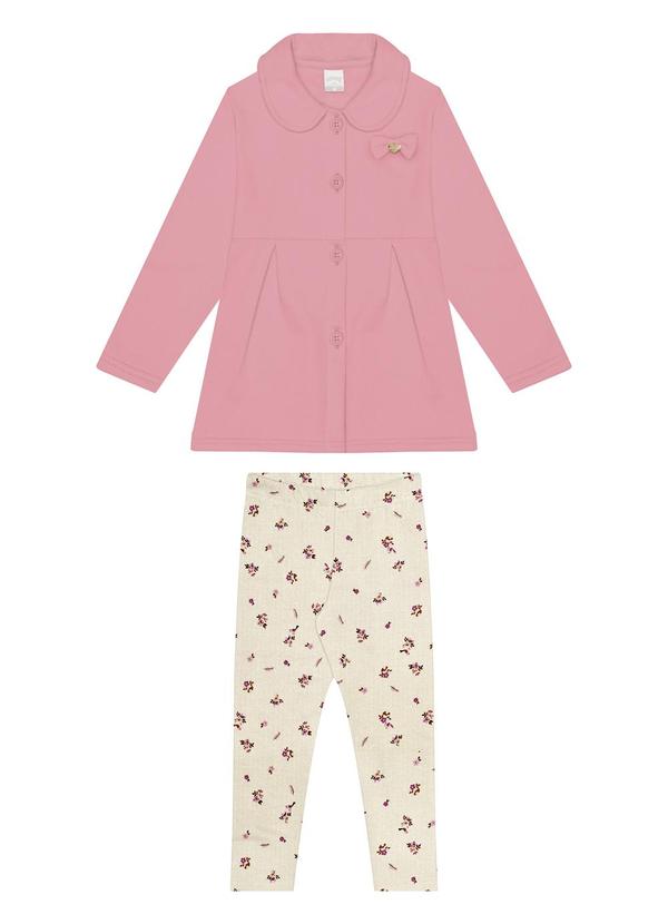 Alakazoo - Conjunto Menina com Calça e Casaco Alongado Bege 2