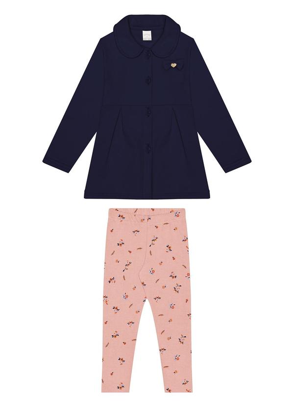 Alakazoo - Conjunto Menina com Calça e Casaco Alongado Rosa
