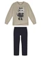 Alakazoo - Conjunto Menina com Legging e Blusão Branco - variação: Bege