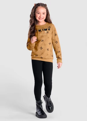 Brandili - Conjunto Menina com Paetês Natural - BRANDILI