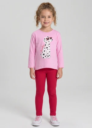 Guloseima - Conjunto Menina de Blusa e Legging Rosa - GULOSEIMA