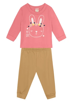 Brandili - Conjunto Menina de Coelhinho Rosa - BRANDILI