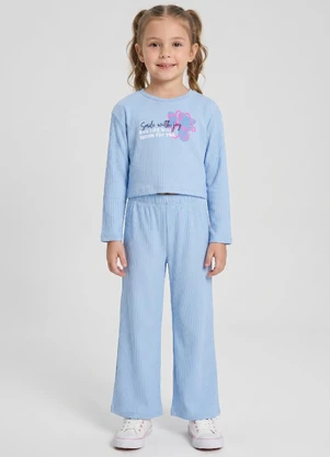 Guloseima - Conjunto Menina de Cropped e Calça Azul - GULOSEIMA