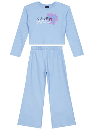 Guloseima - Conjunto Menina de Cropped e Calça Azul - GULOSEIMA