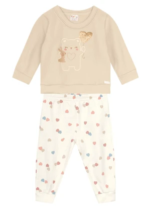 Brandili Baby - Conjunto Menina de Urso Natural - BRANDILI BABY