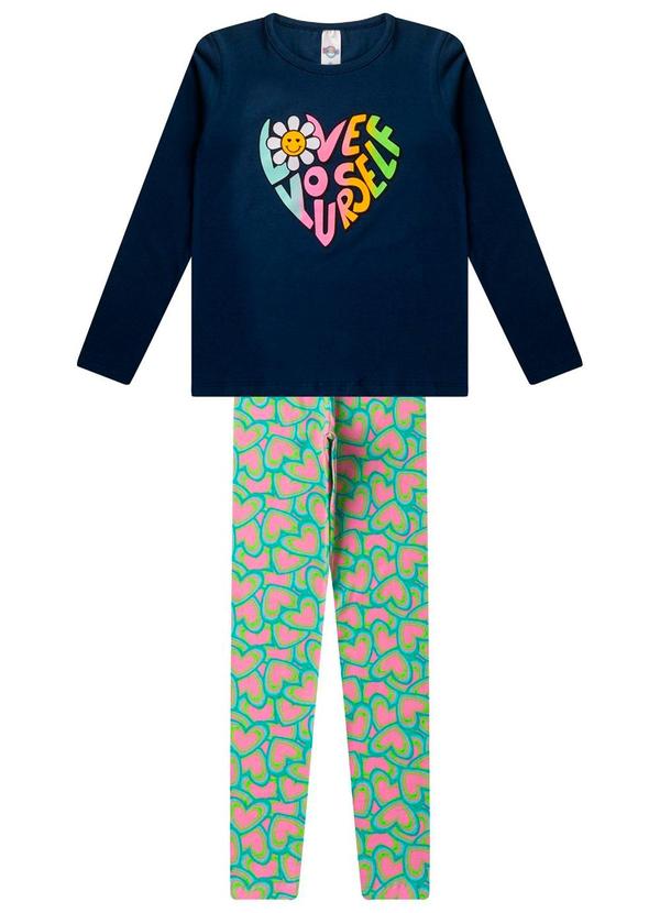 Rovi Kids - Conjunto Menina em Cotton Manga Longa Azul 1